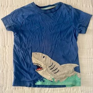 Mini Boden Blue Shark Short Sleeve Tee